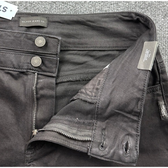 Silver Jeans Co Suki Slim Bootcut Jeans Womens W31 L31 Black Mid Rise Curvy Fit - Picture 6 of 15